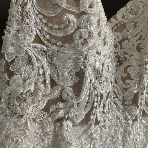 NWT Galina Signature Style SV830 Sheer Bodice Lace Wedding Dress - Picture 9 of 16